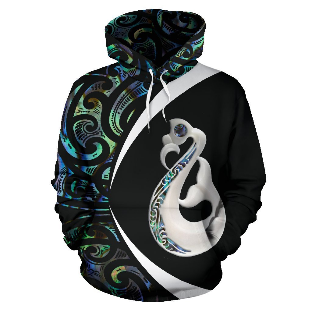Maori Manaia Paua Shell Hoodie Customized Circle Style