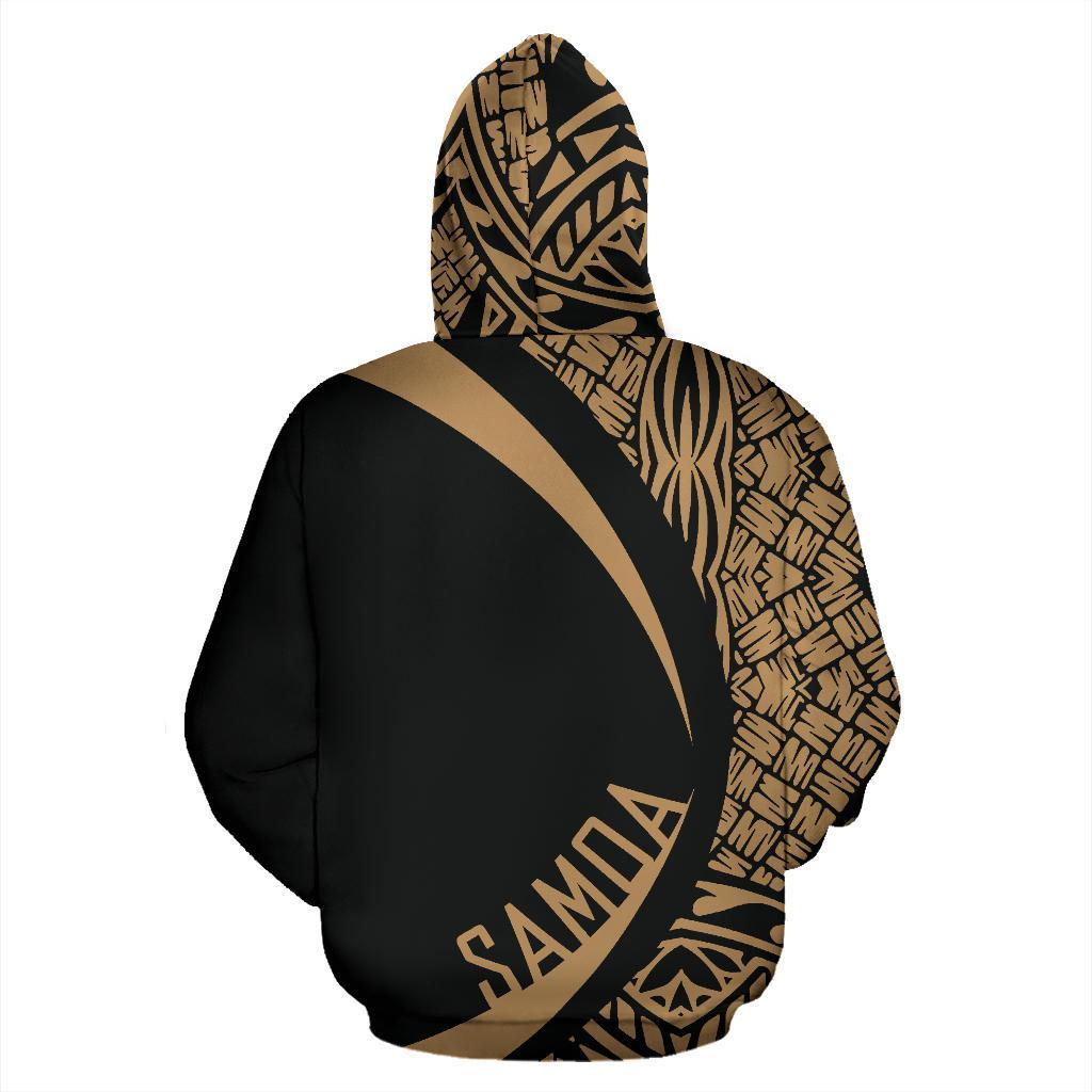 Polynesian Coat of Arms of Samoa Zip Hoodie Gold