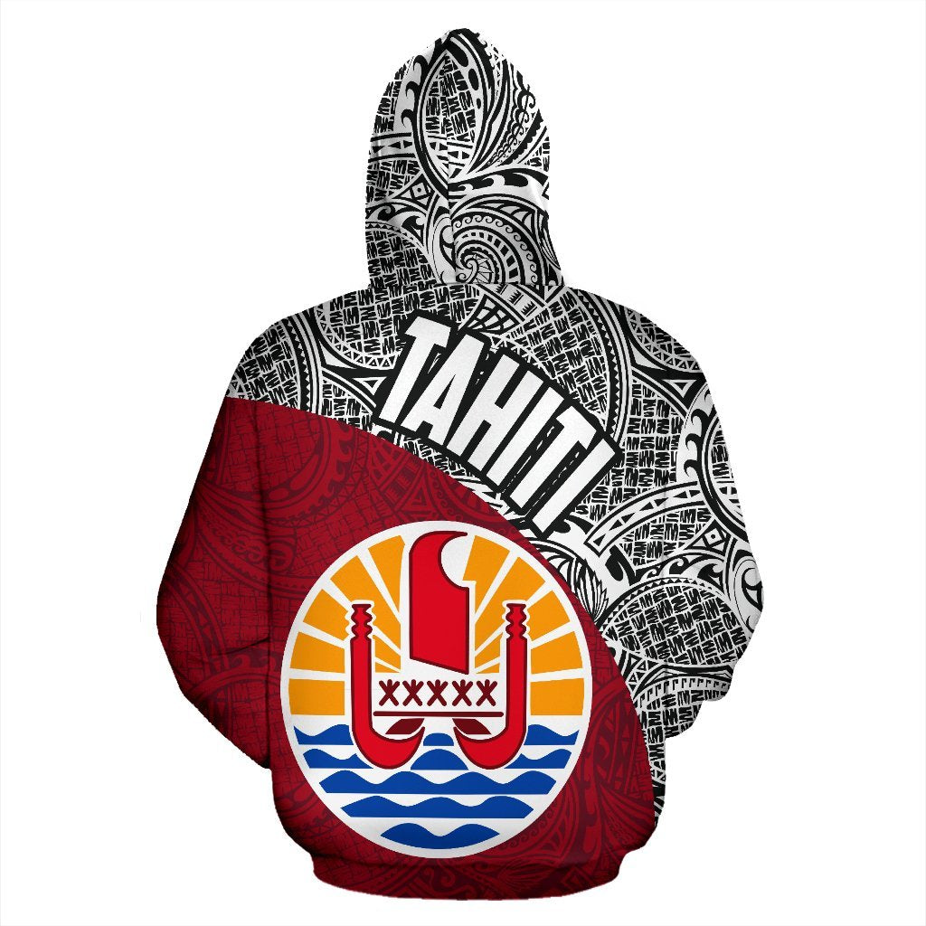 Tahiti Hoodie Tahiti Flag Polynesia Tattoo Red