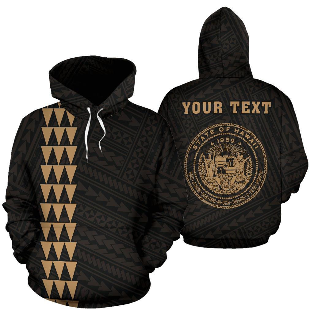 Polynesian Kakau Seal of Hawaii Custom Hoodie Gold