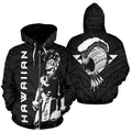 Polynesian Helmet Kanaka Warrior Hawaii Zip Hoodie