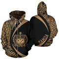 Polynesian Coat of Arms of Samoa Zip Hoodie Gold