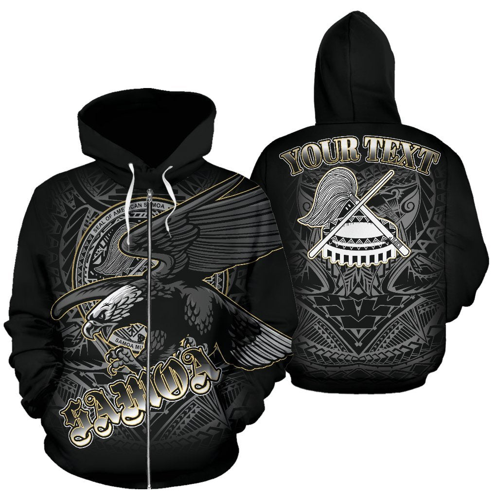 American Samoa Polynesian Eagle All Over Custom Zip up Hoodie