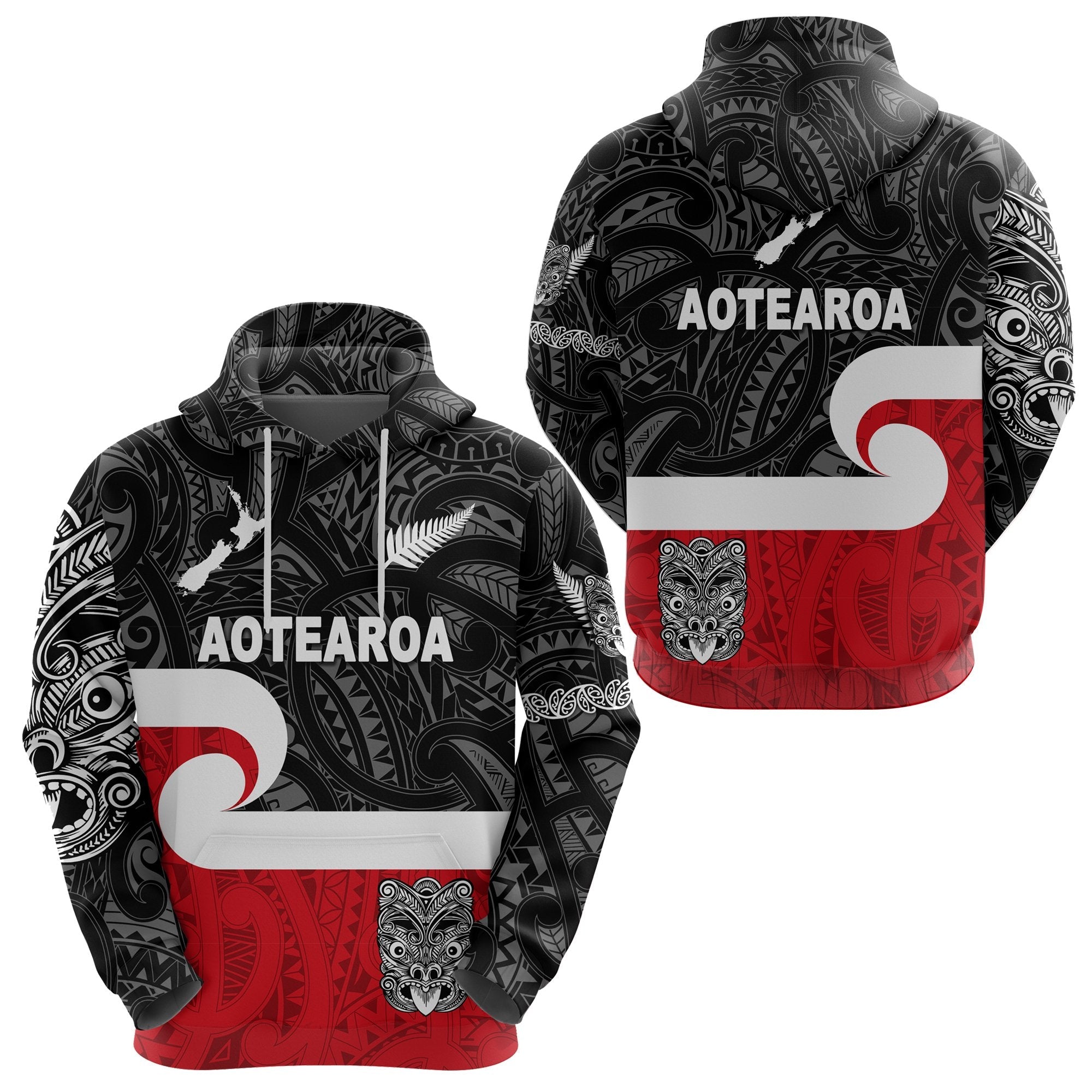 Maori Aotearoa Haka Hoodie New Zealand Simple LT8