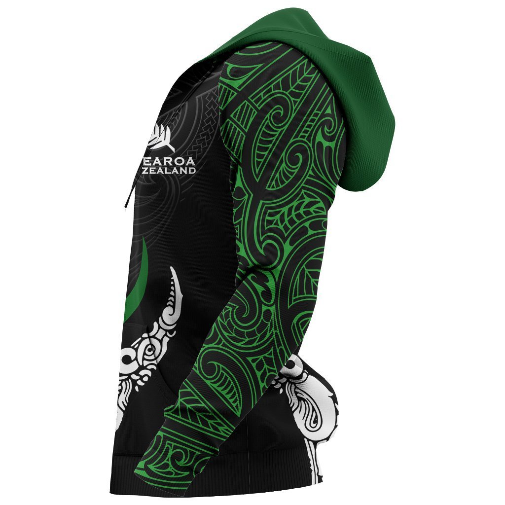 New Zealand Maori Hoodie, Aotearoa Koru Fire Style Hoodie
