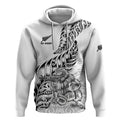 New Zealand Silver Fern Rugby Hoodie Aotearoa Kiwi Maori White Version LT01