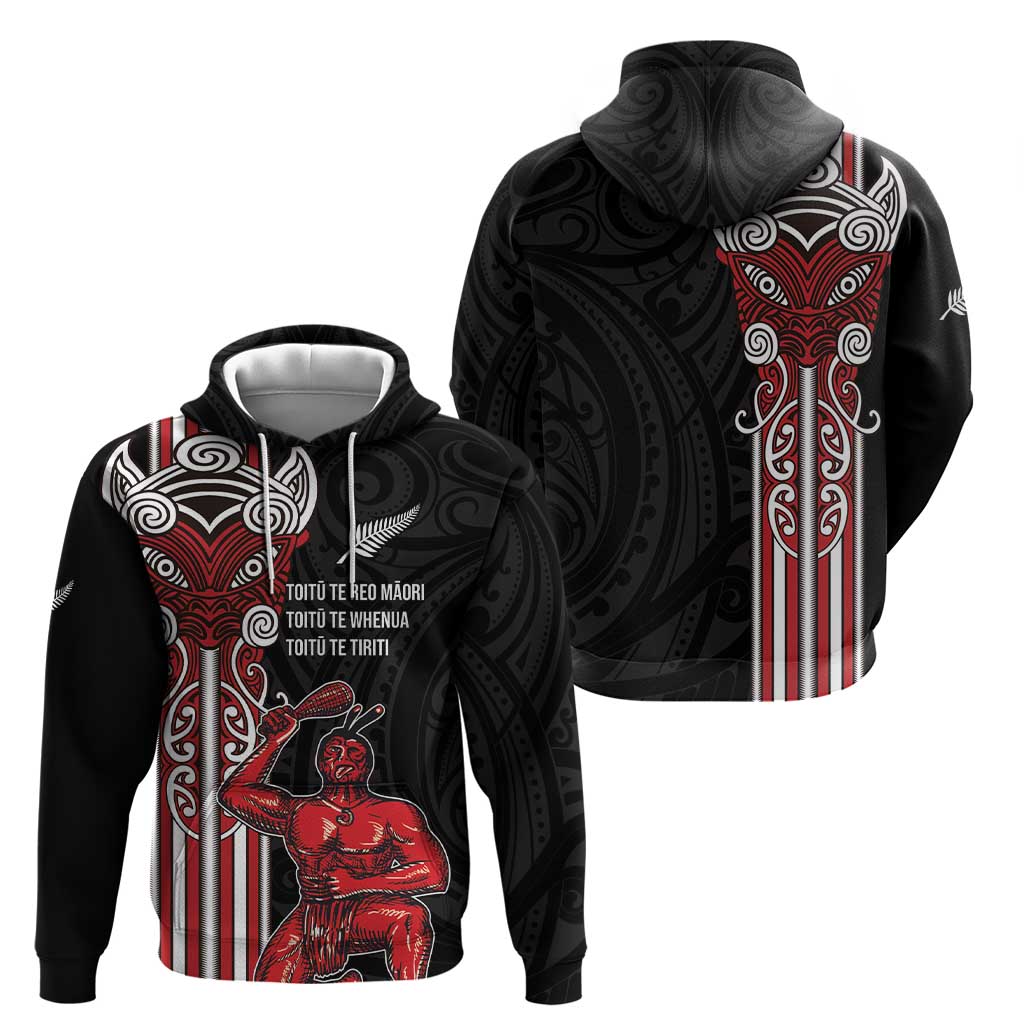 Toitu Te Reo Maori Toitu Te Whenua Toitu Te Tiriti Zip Hoodie Maori Warrior New Zealand LT01