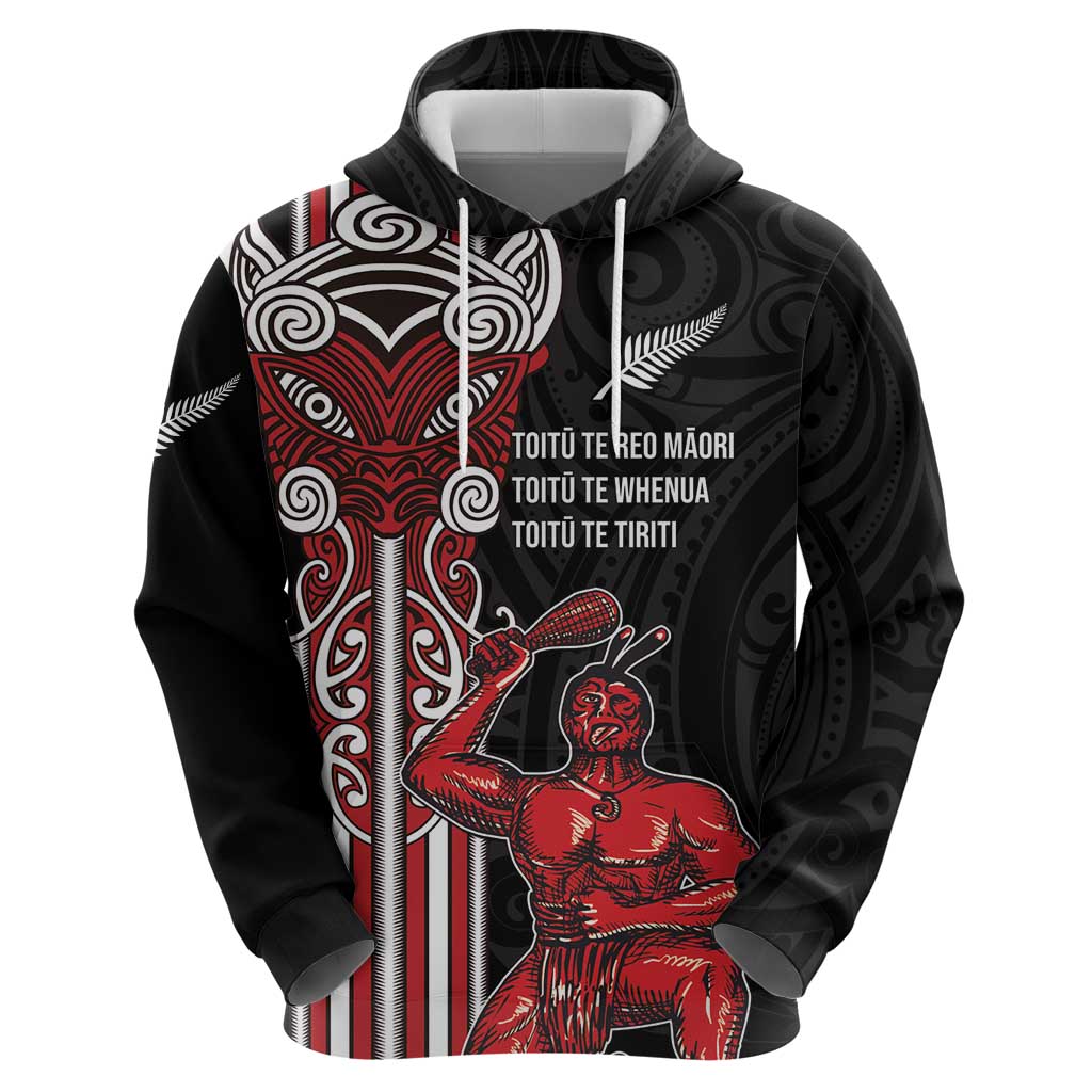 Toitu Te Reo Maori Toitu Te Whenua Toitu Te Tiriti Zip Hoodie Maori Warrior New Zealand LT01