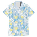 Anthurium Plumeria Lei Pastel Hawaiian Shirt Blue Hawaiian Splendid Palaka LT01