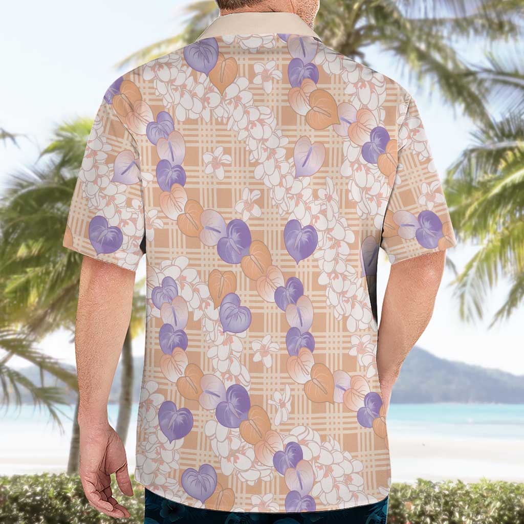 Anthurium Plumeria Lei Pastel Hawaiian Shirt Orange Hawaiian Splendid Palaka LT01