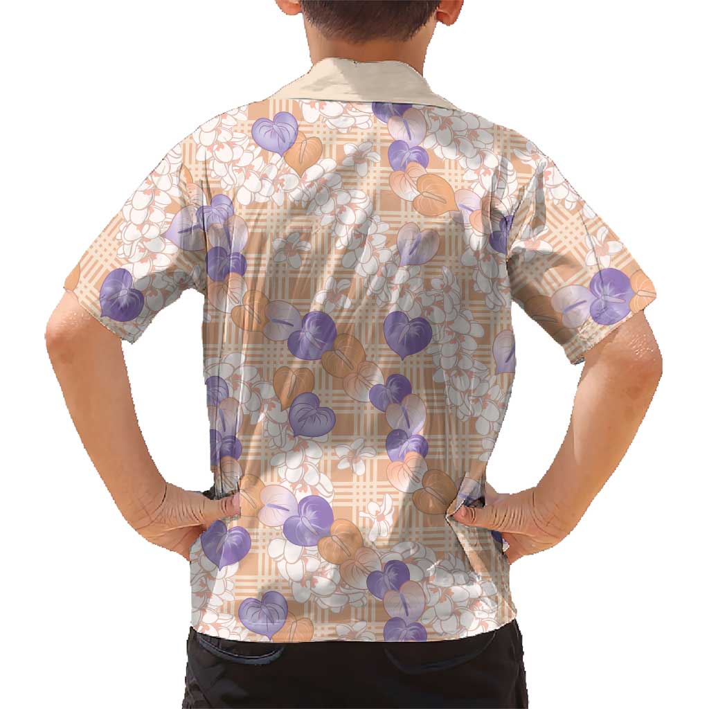 Anthurium Plumeria Lei Pastel Hawaiian Shirt Orange Hawaiian Splendid Palaka LT01