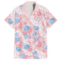 Anthurium Plumeria Lei Pastel Hawaiian Shirt Pink Hawaiian Splendid Palaka LT01