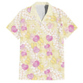 Anthurium Plumeria Lei Pastel Hawaiian Shirt Yellow Hawaiian Splendid Palaka LT01