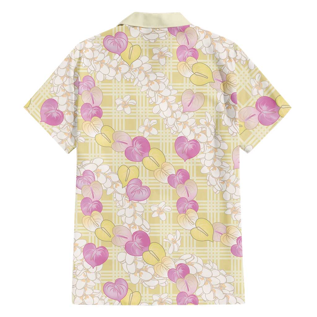 Anthurium Plumeria Lei Pastel Hawaiian Shirt Yellow Hawaiian Splendid Palaka LT01