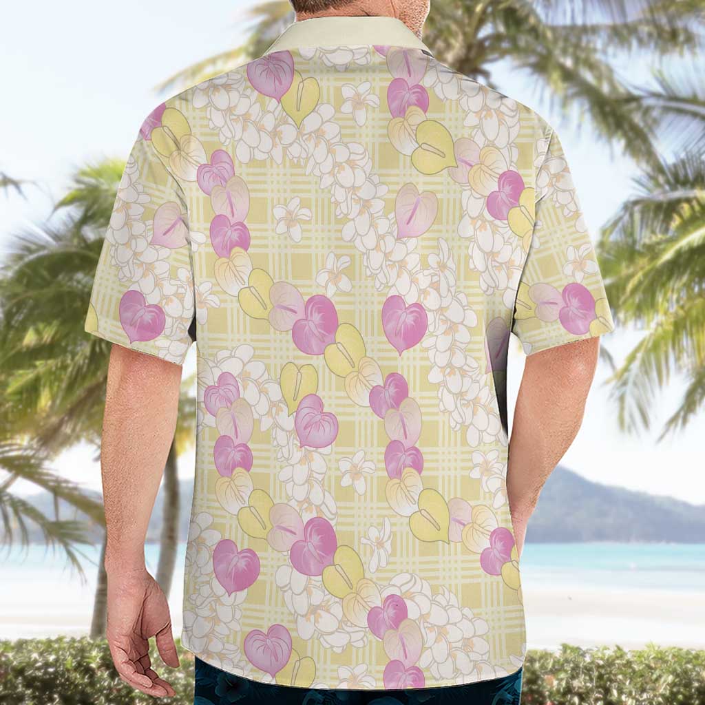 Anthurium Plumeria Lei Pastel Hawaiian Shirt Yellow Hawaiian Splendid Palaka LT01