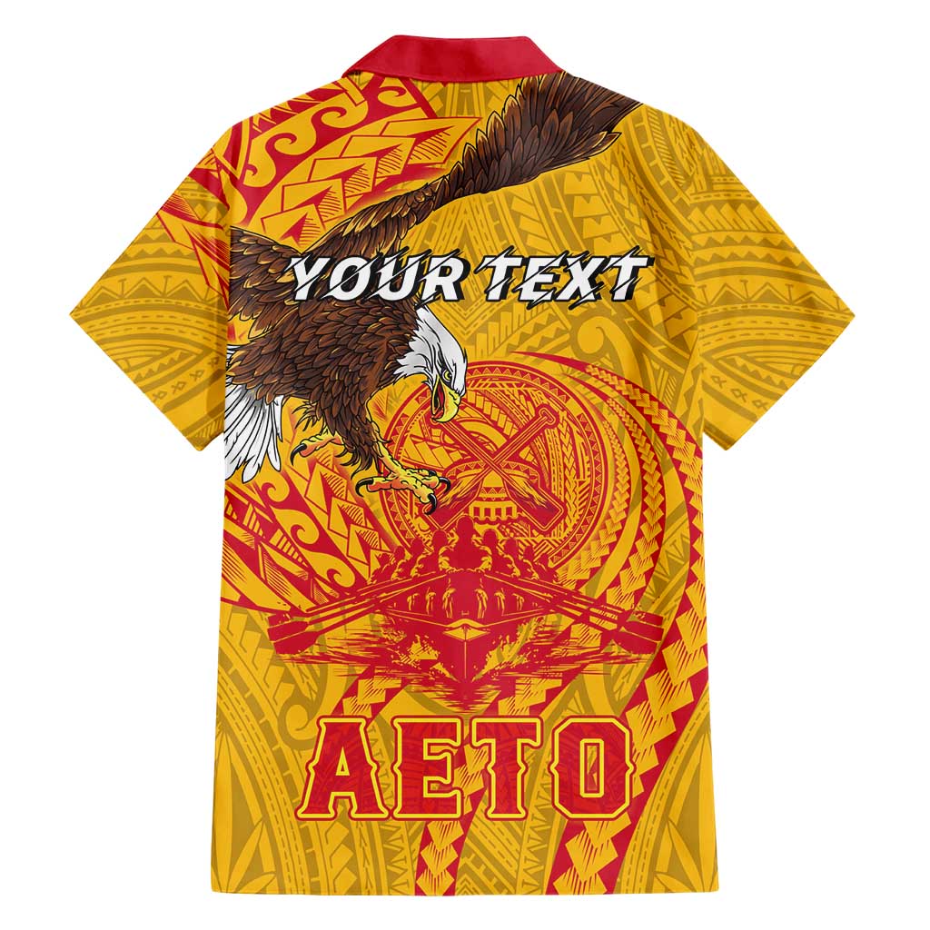 Personalized American Samoa Fautasi Race Hawaiian Shirt Aeto Pago Pago with Eagle Samoan Tribal Patterns LT03