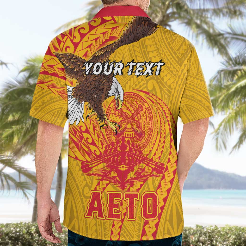 Personalized American Samoa Fautasi Race Hawaiian Shirt Aeto Pago Pago with Eagle Samoan Tribal Patterns LT03