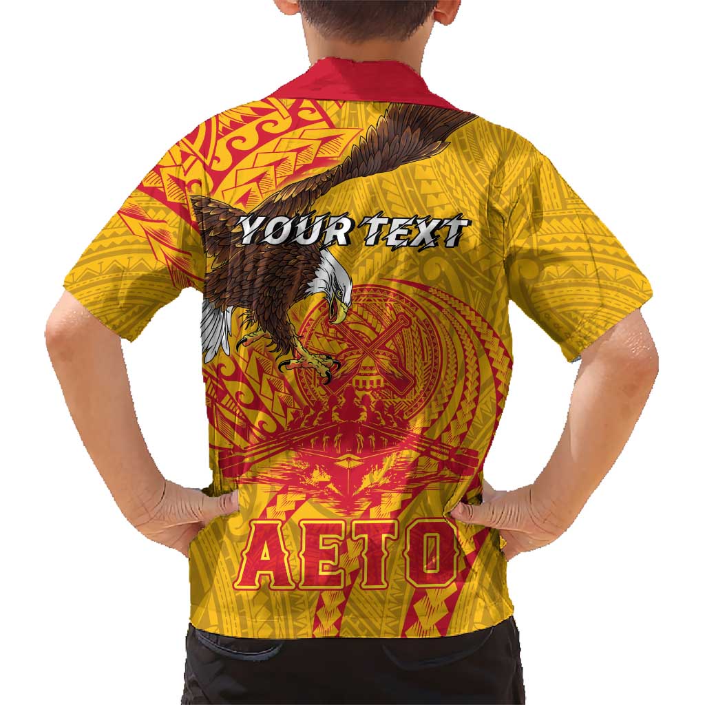 Personalized American Samoa Fautasi Race Hawaiian Shirt Aeto Pago Pago with Eagle Samoan Tribal Patterns LT03
