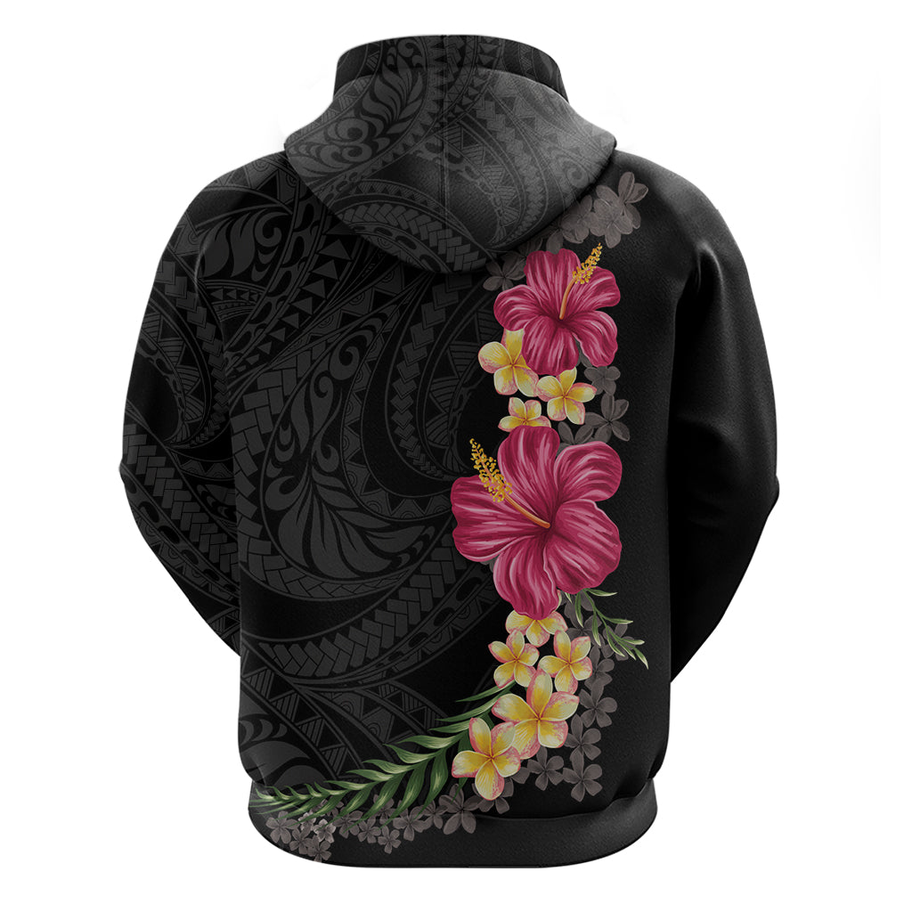 Hawaiian Plumeria and Hibiscus Zip Hoodie Colorful Style LT03