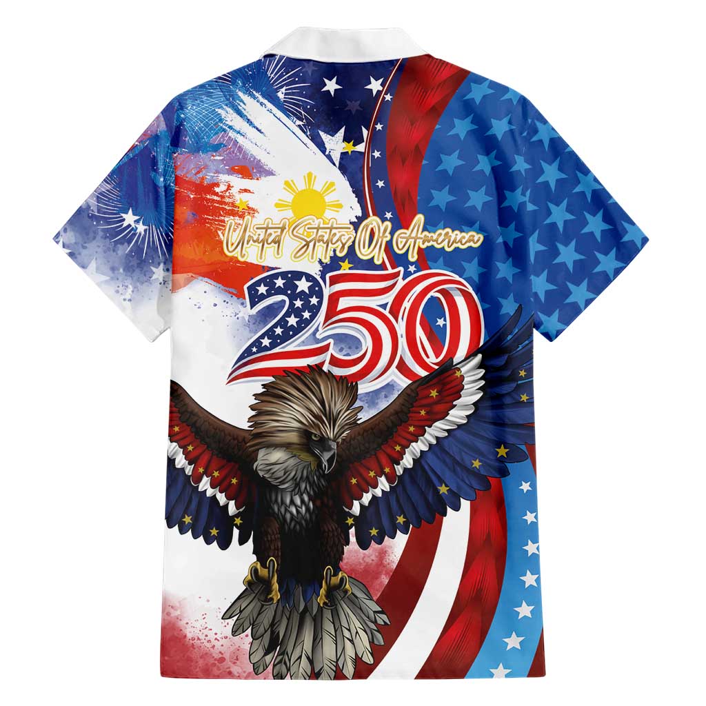 Philippines and United States Semiquincentennial Hawaiian Shirt Eagle and National Flag Style LT03