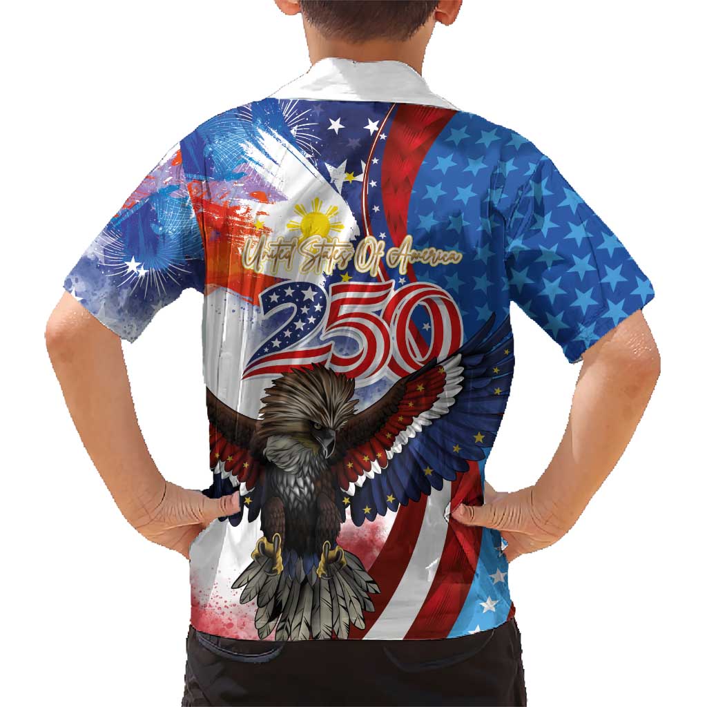 Philippines and United States Semiquincentennial Hawaiian Shirt Eagle and National Flag Style LT03