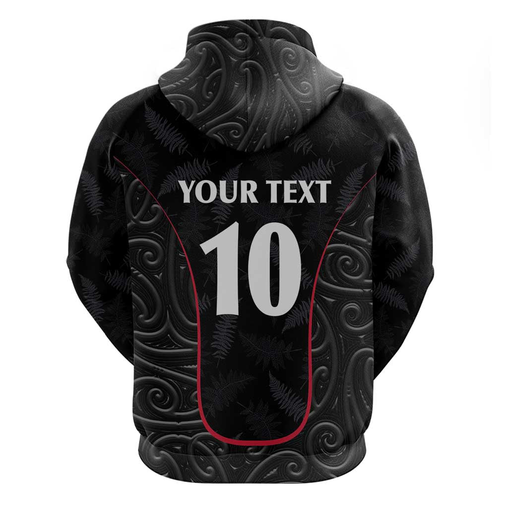 Custom New Zealand Rugby Zip Hoodie Maori All Black Championship 2024 and Silver Fern LT03