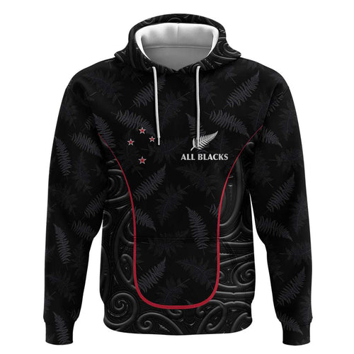 Custom New Zealand Rugby Zip Hoodie Maori All Black Championship 2024 and Silver Fern LT03