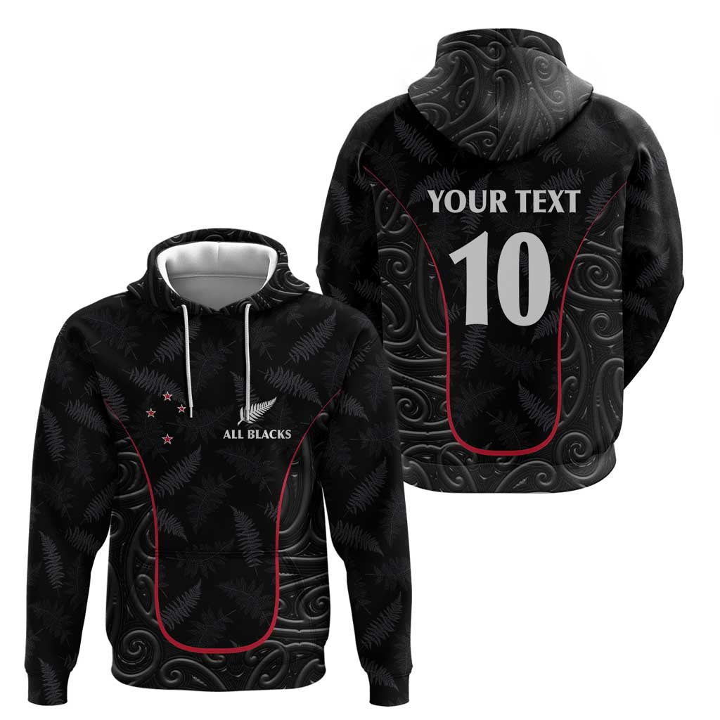 Custom New Zealand Rugby Zip Hoodie Maori All Black Championship 2024 and Silver Fern LT03