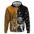 Custom New Zealand and Australia Rugby Championship 2024 Zip Hoodie Maori Warrior and Kangaroo Mascot with Fern Aboriginal LT03