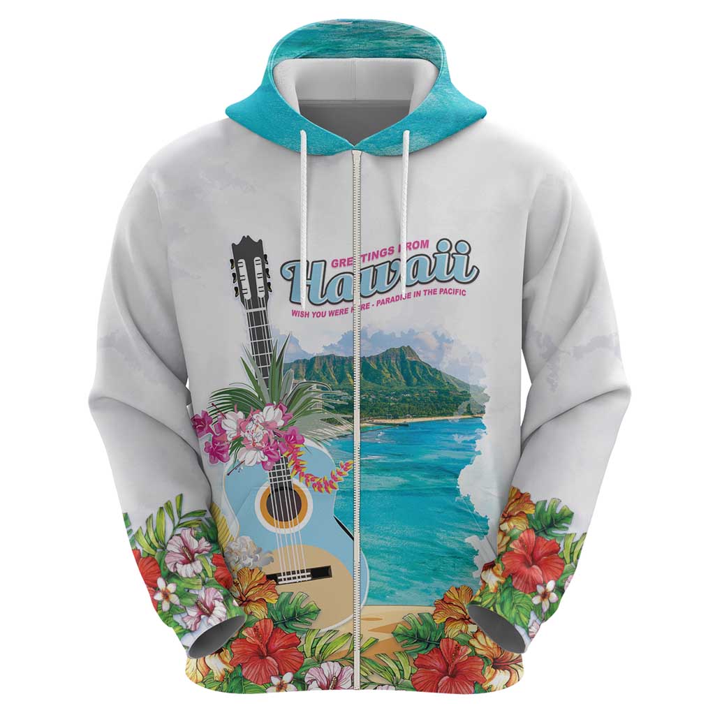 Aloha Hawaii Waikiki Beach Landscape Zip Hoodie LT05