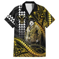 Hawaii Kuhio The Citizen Prince Hawaiian Shirt Gold Polynesian Tribal Tattoo LT05