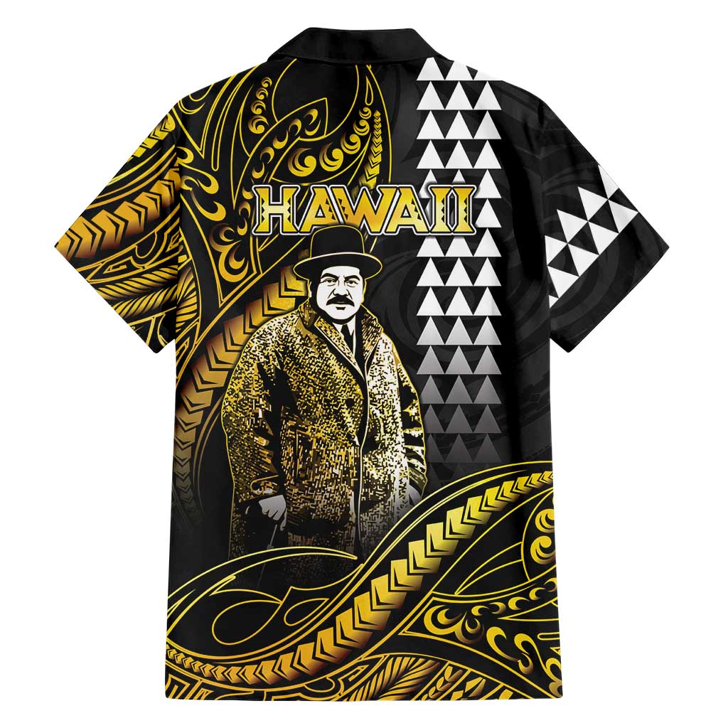 Hawaii Kuhio The Citizen Prince Hawaiian Shirt Gold Polynesian Tribal Tattoo LT05