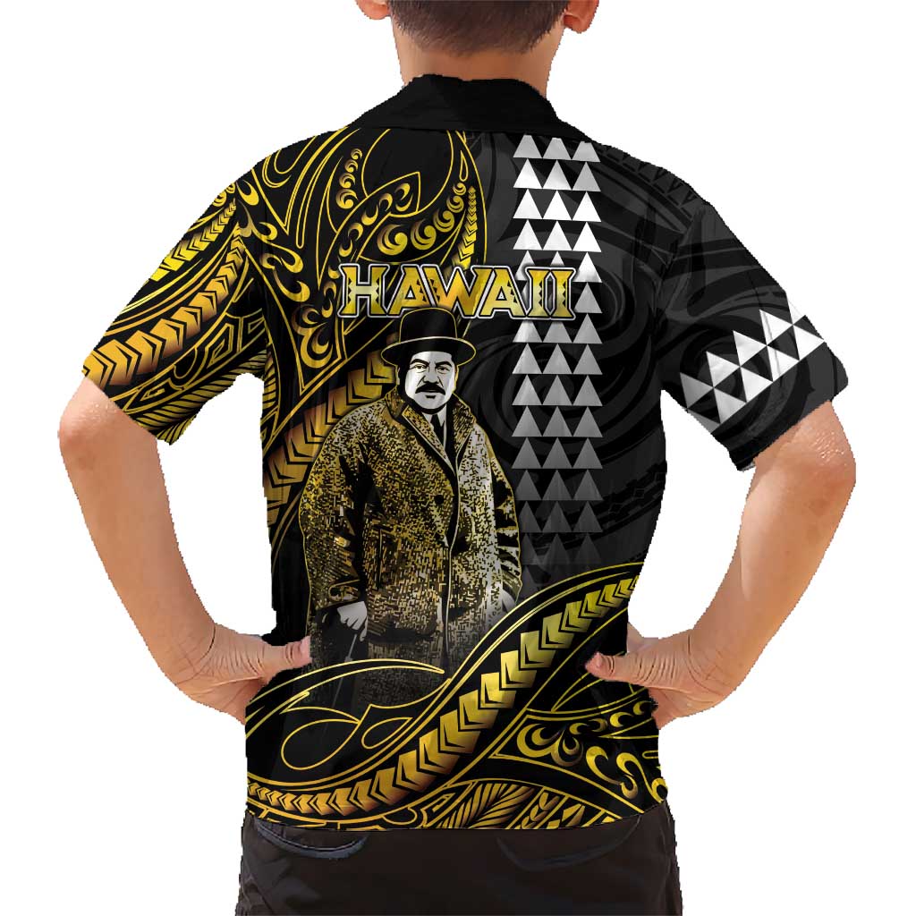 Hawaii Kuhio The Citizen Prince Hawaiian Shirt Gold Polynesian Tribal Tattoo LT05