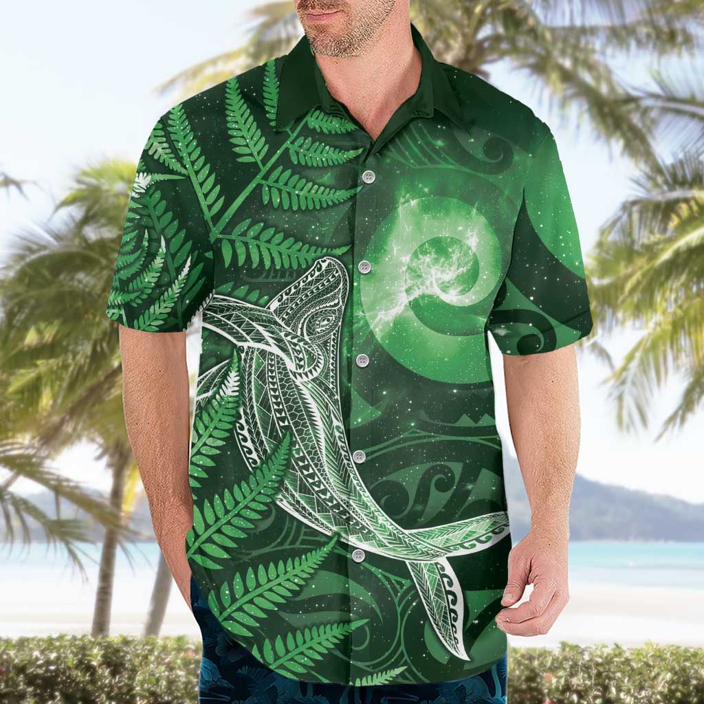 New Zealand Matariki Hawaiian Shirt Maori Koru With Humpback Whale Green LT05