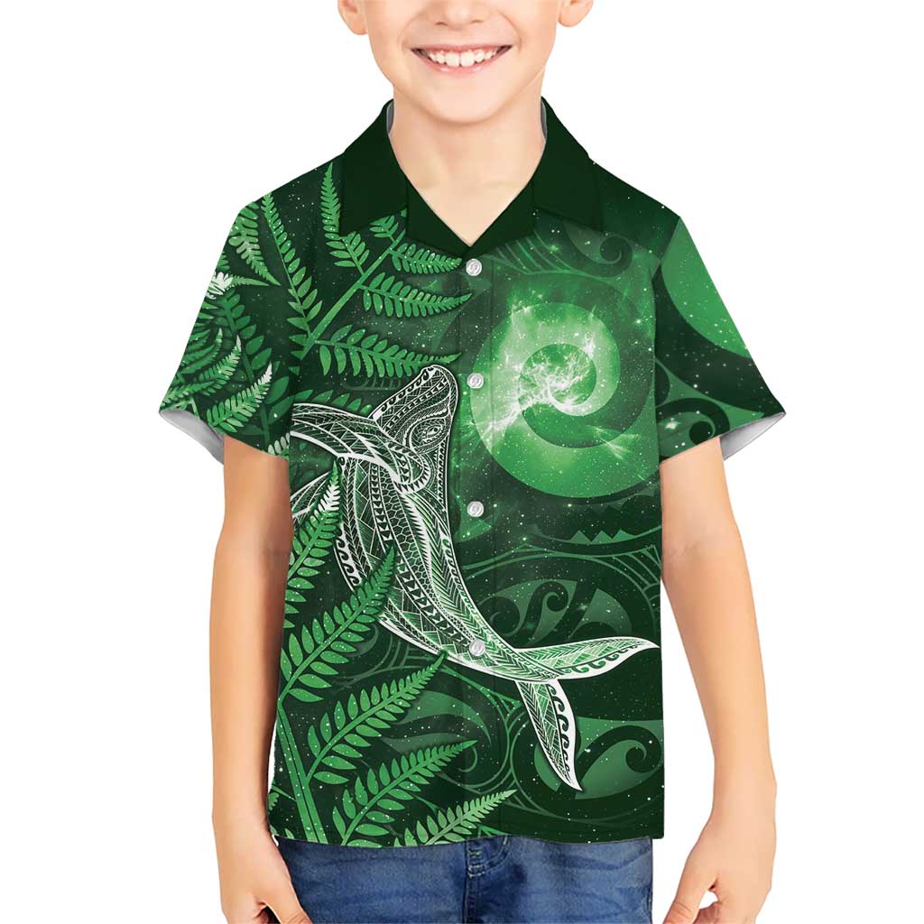 New Zealand Matariki Hawaiian Shirt Maori Koru With Humpback Whale Green LT05
