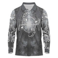 New Zealand Matariki Ururangi Long Sleeve Polo Shirt Maori Moko Grey Galaxy LT05