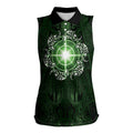 New Zealand Matariki Tupuarangi Women Sleeveless Polo Shirt Maori Moko Green Galaxy LT05