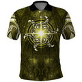 New Zealand Matariki Hiwaiterangi Polo Shirt Maori Moko Yellow Galaxy LT05