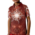 New Zealand Matariki Pohutukawa Kid Polo Shirt Maori Moko Red Galaxy LT05