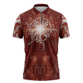 New Zealand Matariki Pohutukawa Zipper Polo Shirt Maori Moko Red Galaxy LT05