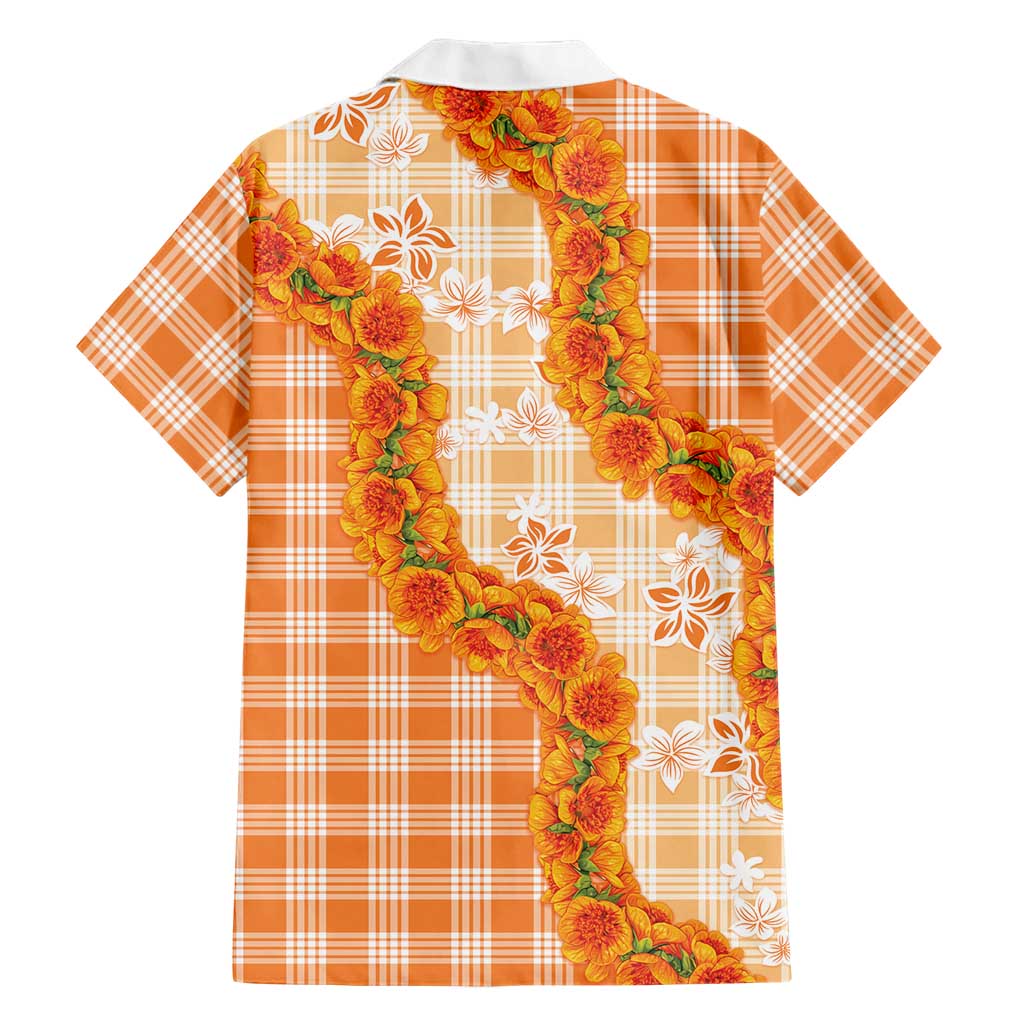 Orange Hawaii Palaka Hawaiian Shirt Hawaiian Ilima Lei LT05