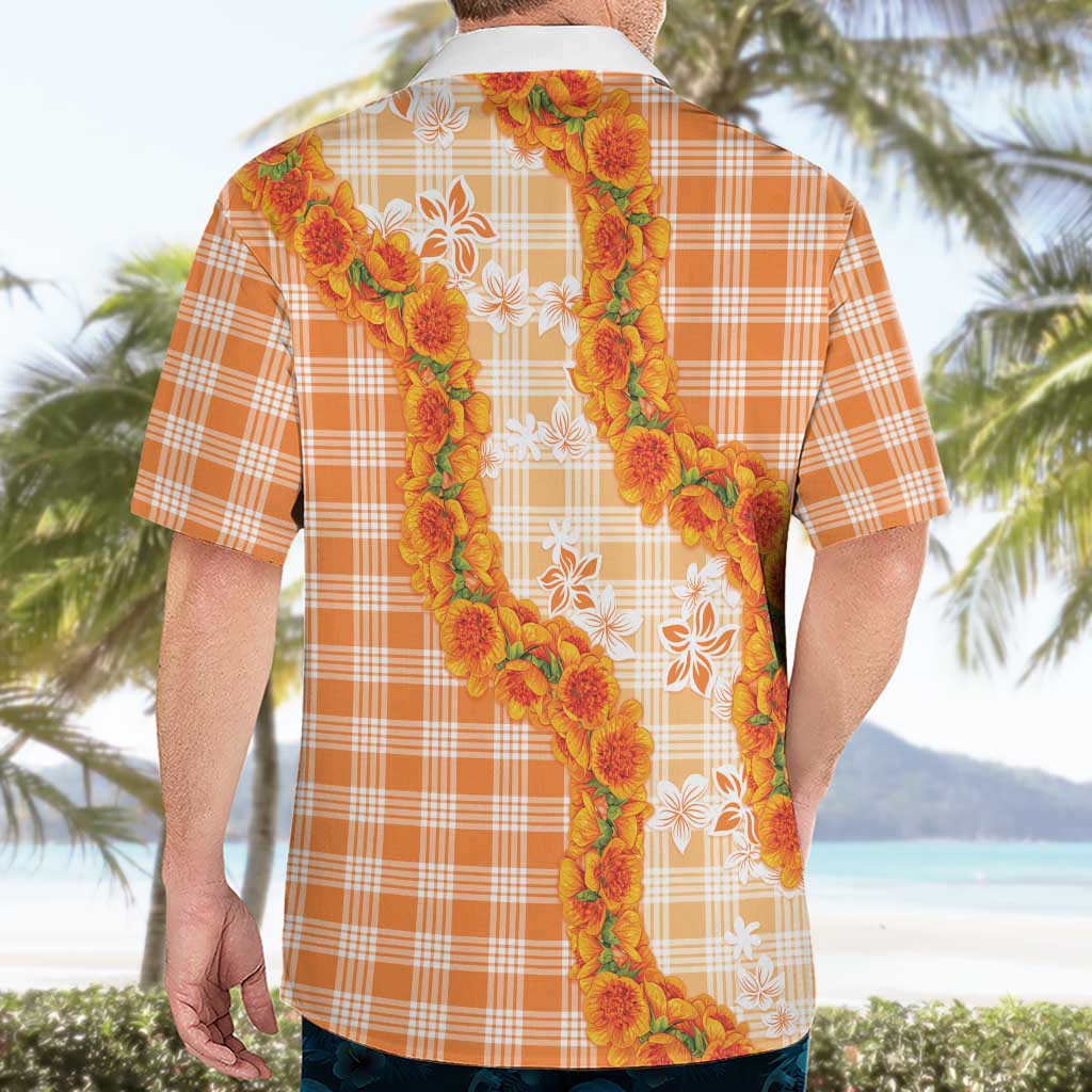 Orange Hawaii Palaka Hawaiian Shirt Hawaiian Ilima Lei LT05