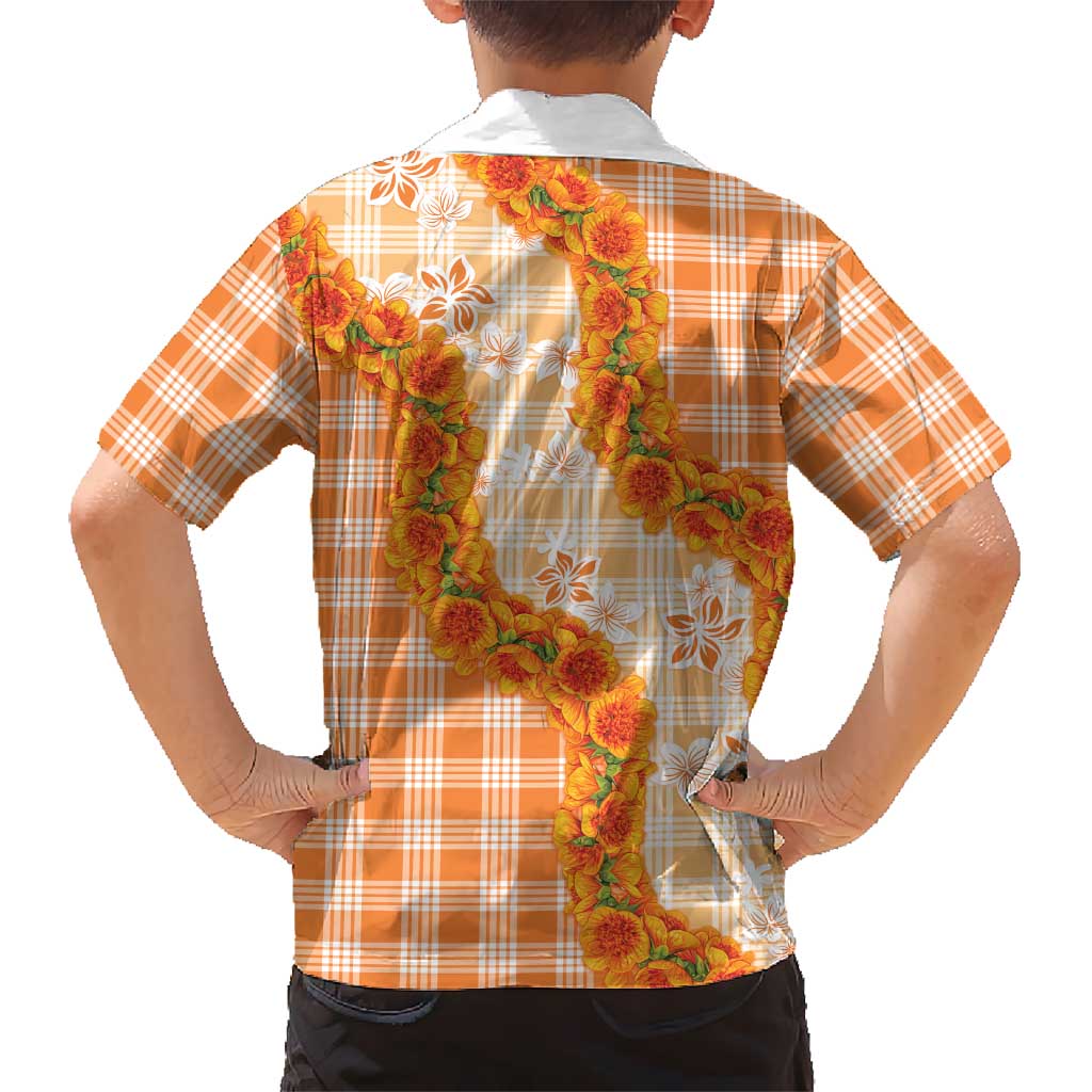 Orange Hawaii Palaka Hawaiian Shirt Hawaiian Ilima Lei LT05