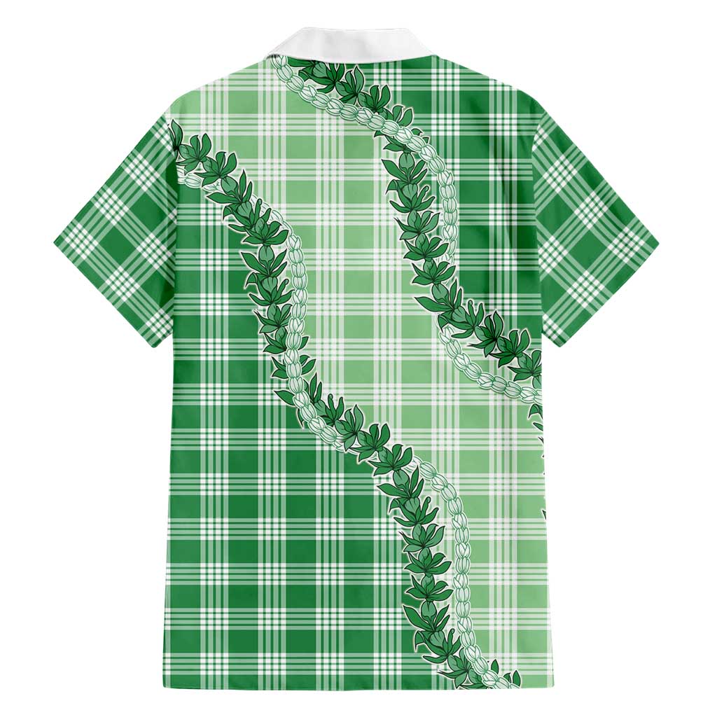 Green Hawaii Palaka Hawaiian Shirt Hawaiian Pikake Lei LT05