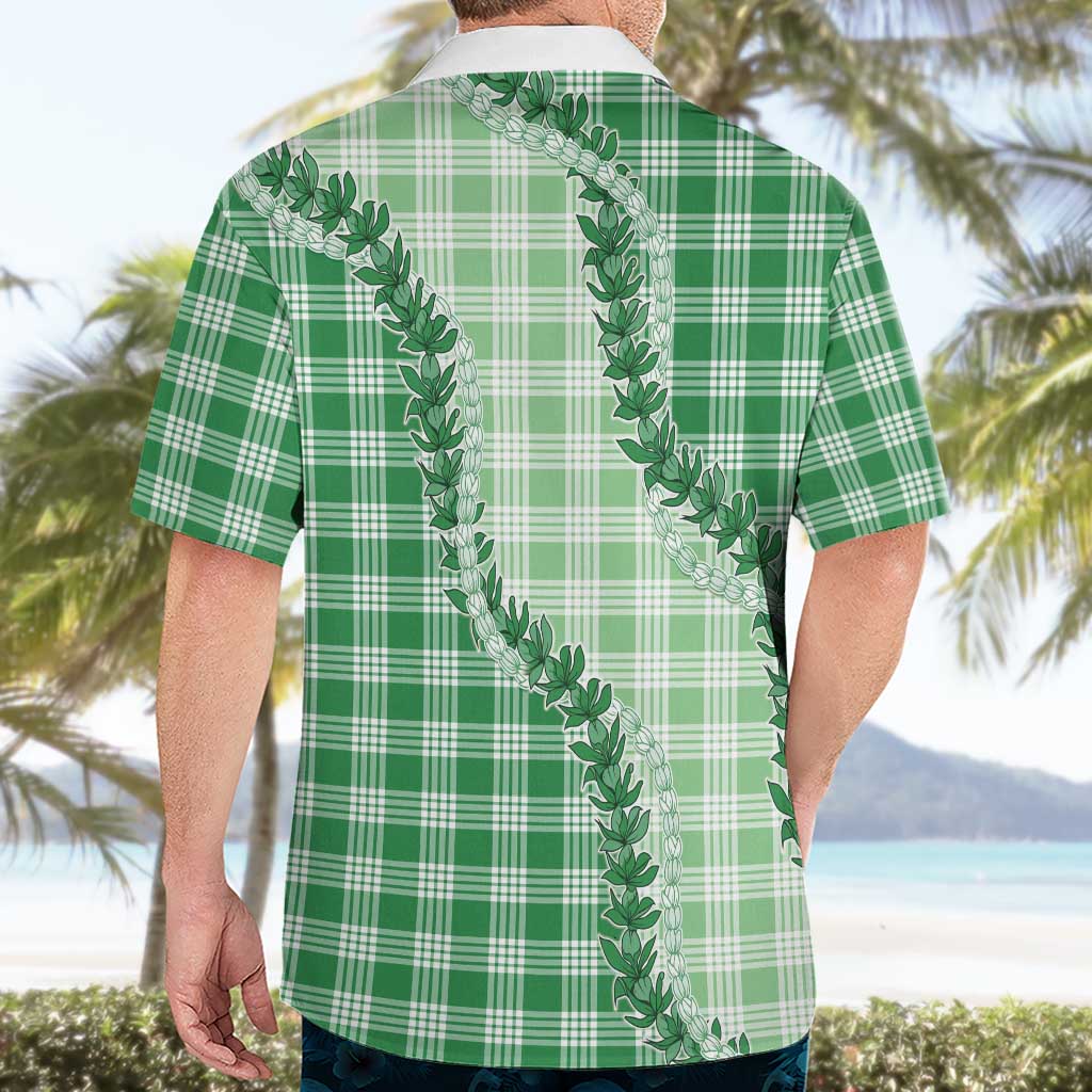 Green Hawaii Palaka Hawaiian Shirt Hawaiian Pikake Lei LT05
