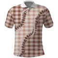 Beige Hawaii Palaka Polo Shirt Hawaiian Pikake Lei LT05