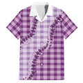 Violet Hawaii Palaka Hawaiian Shirt Hawaiian Pikake Lei LT05