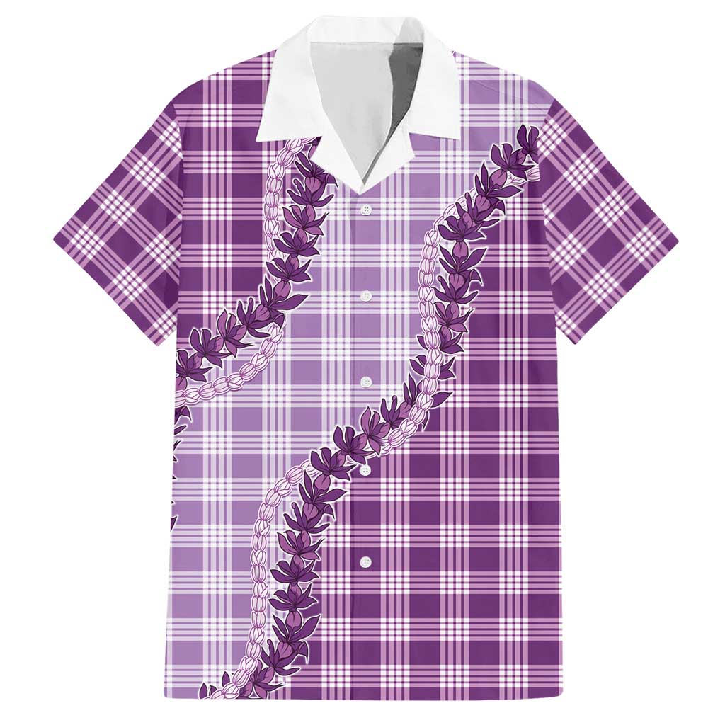 Violet Hawaii Palaka Hawaiian Shirt Hawaiian Pikake Lei LT05