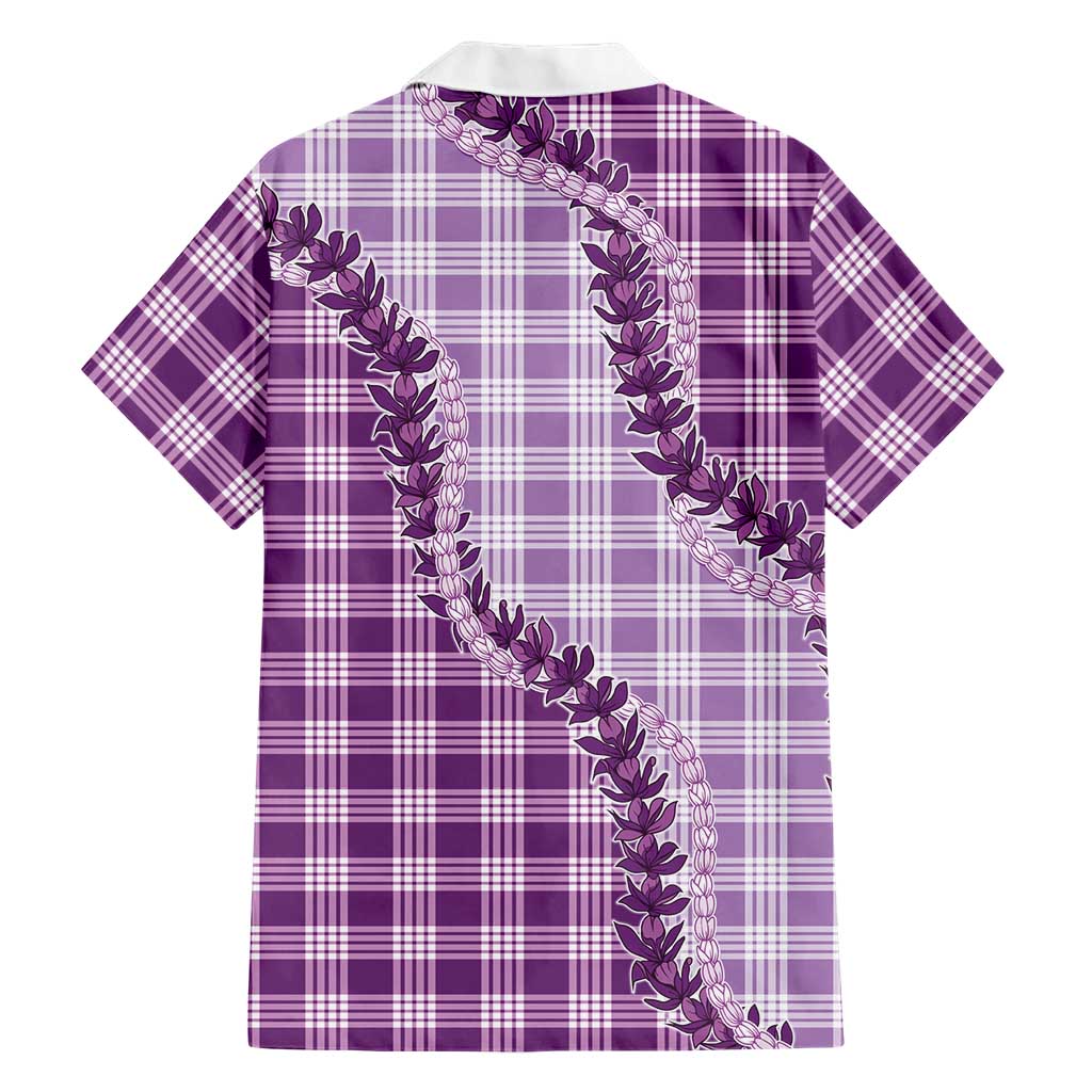 Violet Hawaii Palaka Hawaiian Shirt Hawaiian Pikake Lei LT05