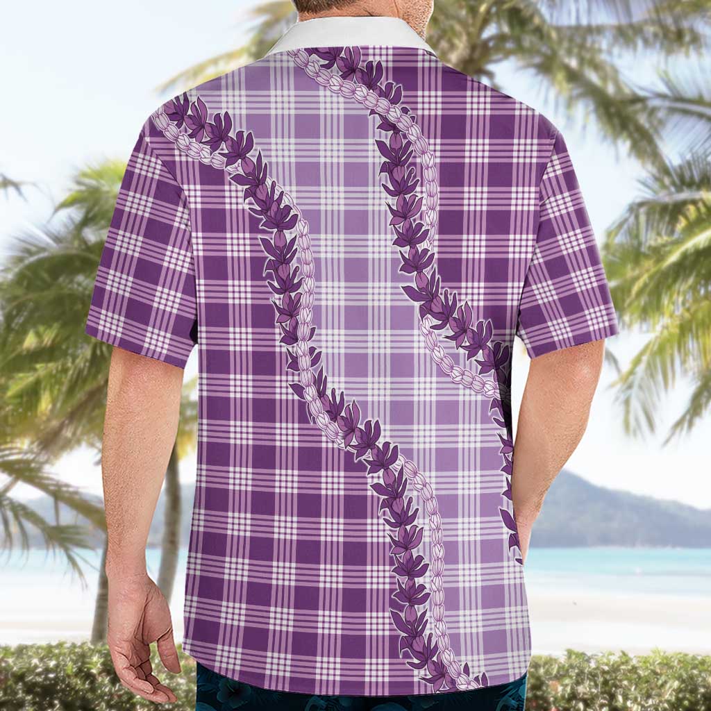 Violet Hawaii Palaka Hawaiian Shirt Hawaiian Pikake Lei LT05